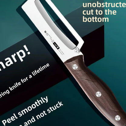 Stainless Steel Fruit & Vegetable Peeler with Wooden Handle